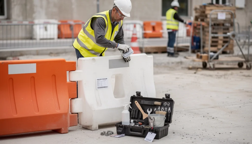 barrières plastiques de chantier